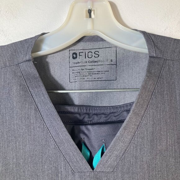 Womens Figs Casma Kade Scrub Set Graphite Gray S Polyester Rayon Spandex #1 - Picture 4 of 12